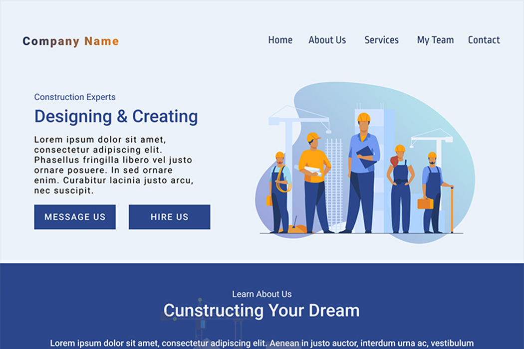 Cunstruction landing page